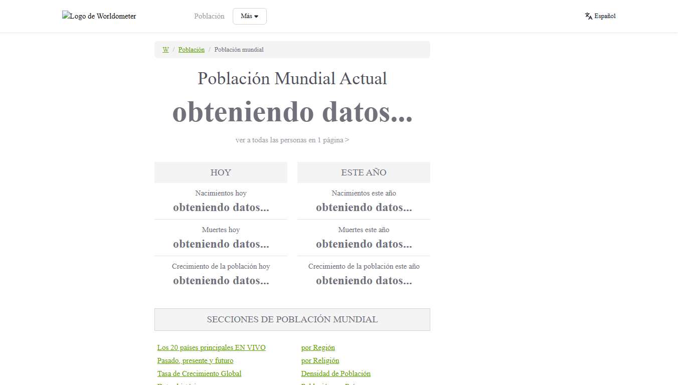 Reloj de población mundial: 8,3 mil millones de personas (EN VIVO, 2026) - Worldometer